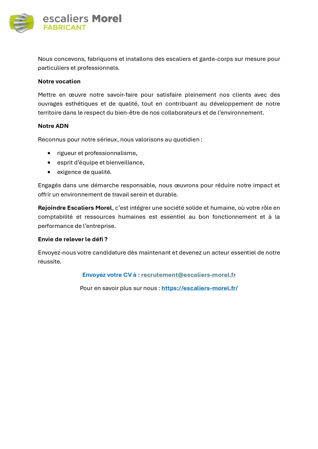 202605 Annonce Gestionnaire Comptabilite RH Escaliers Morel Page 0003